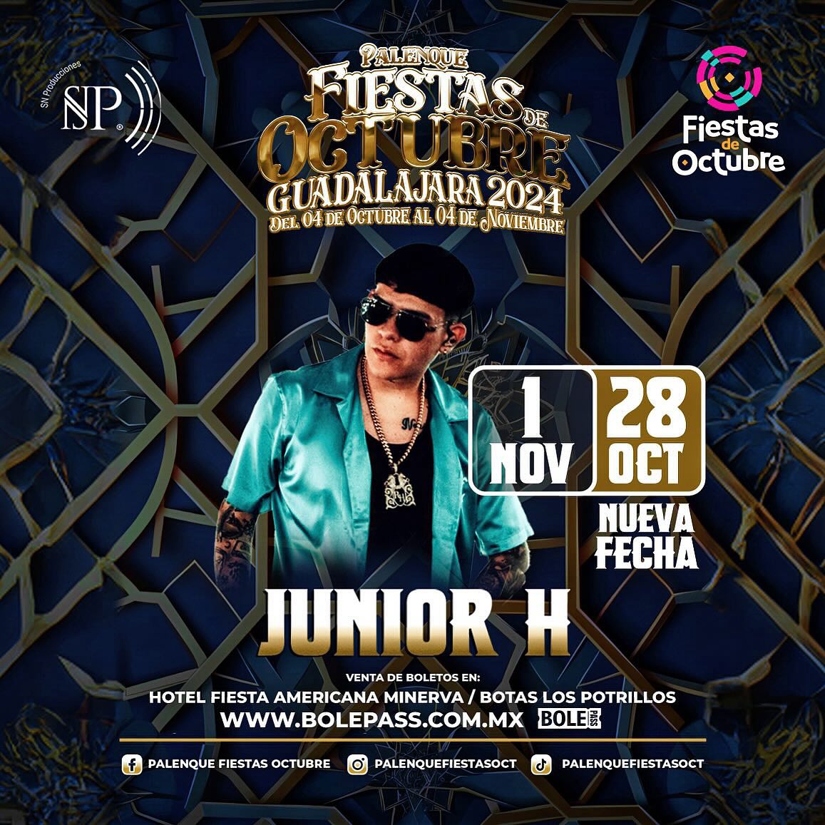 boletos junior h palenque fiestas de octubre 2024