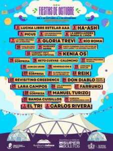 Auditorio Jalisco Fiestas de Octubre Guadalajara 2026 Auditorio Benito Juárez: conciertos, artistas